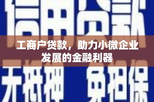 青羊工商户贷款，助力小微企业发展的金融利器