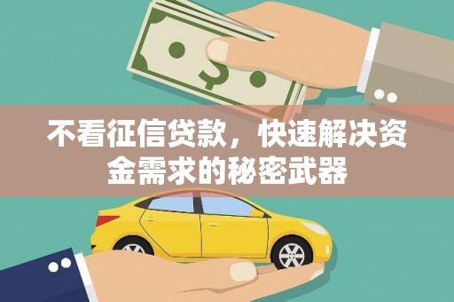 大方不看征信贷款，快速解决资金需求的秘密武器