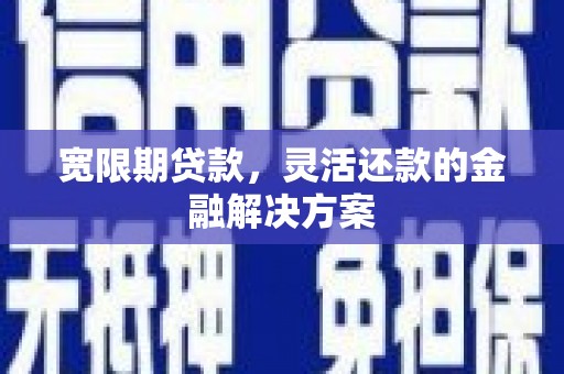 阳东宽限期贷款，灵活还款的金融解决方案