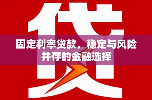济宁固定利率贷款，稳定与风险并存的金融选择